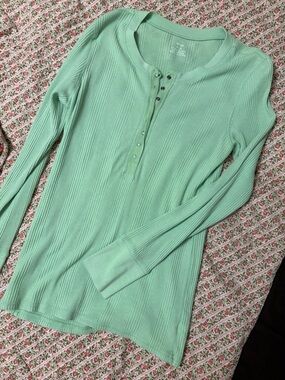 Aerie Mint Green Henley